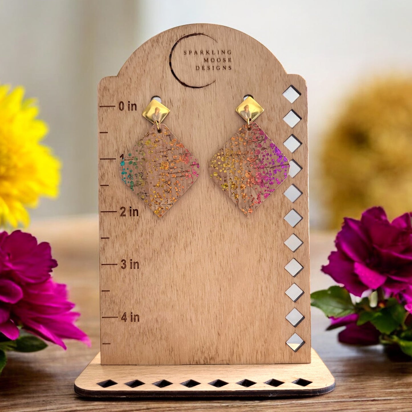 Speckled Color Cork Earrings