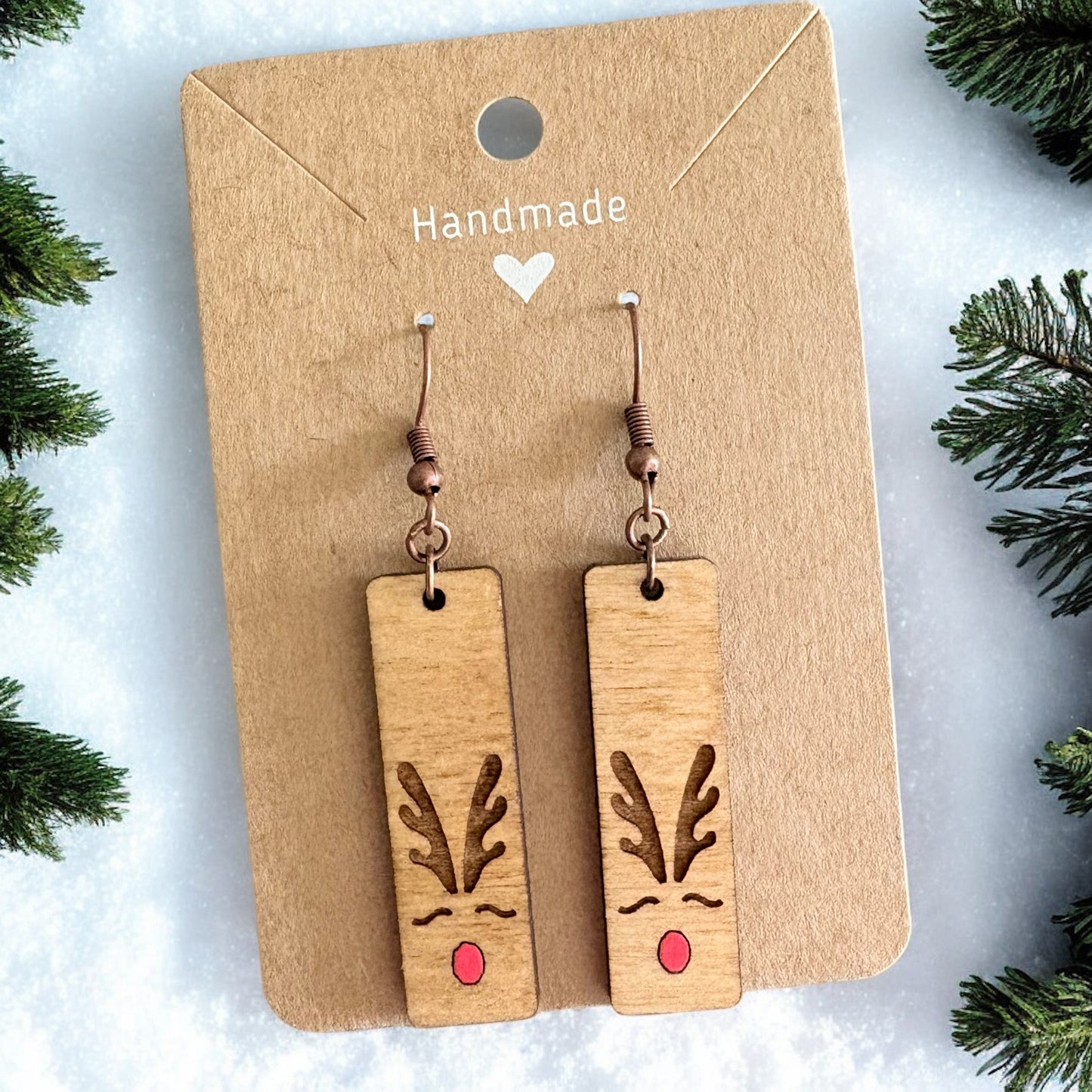 Reindeer Wood Earrings