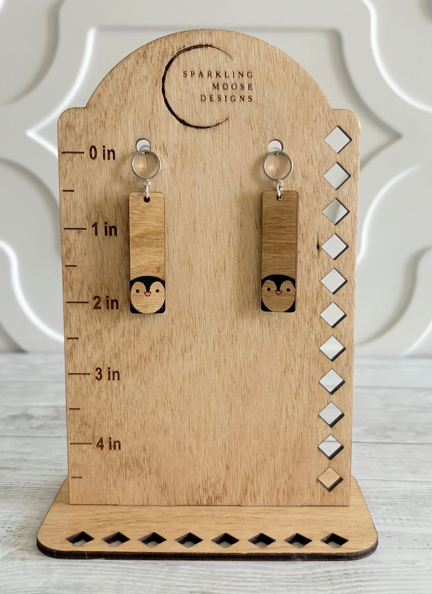 Penguin Wood Earrings.