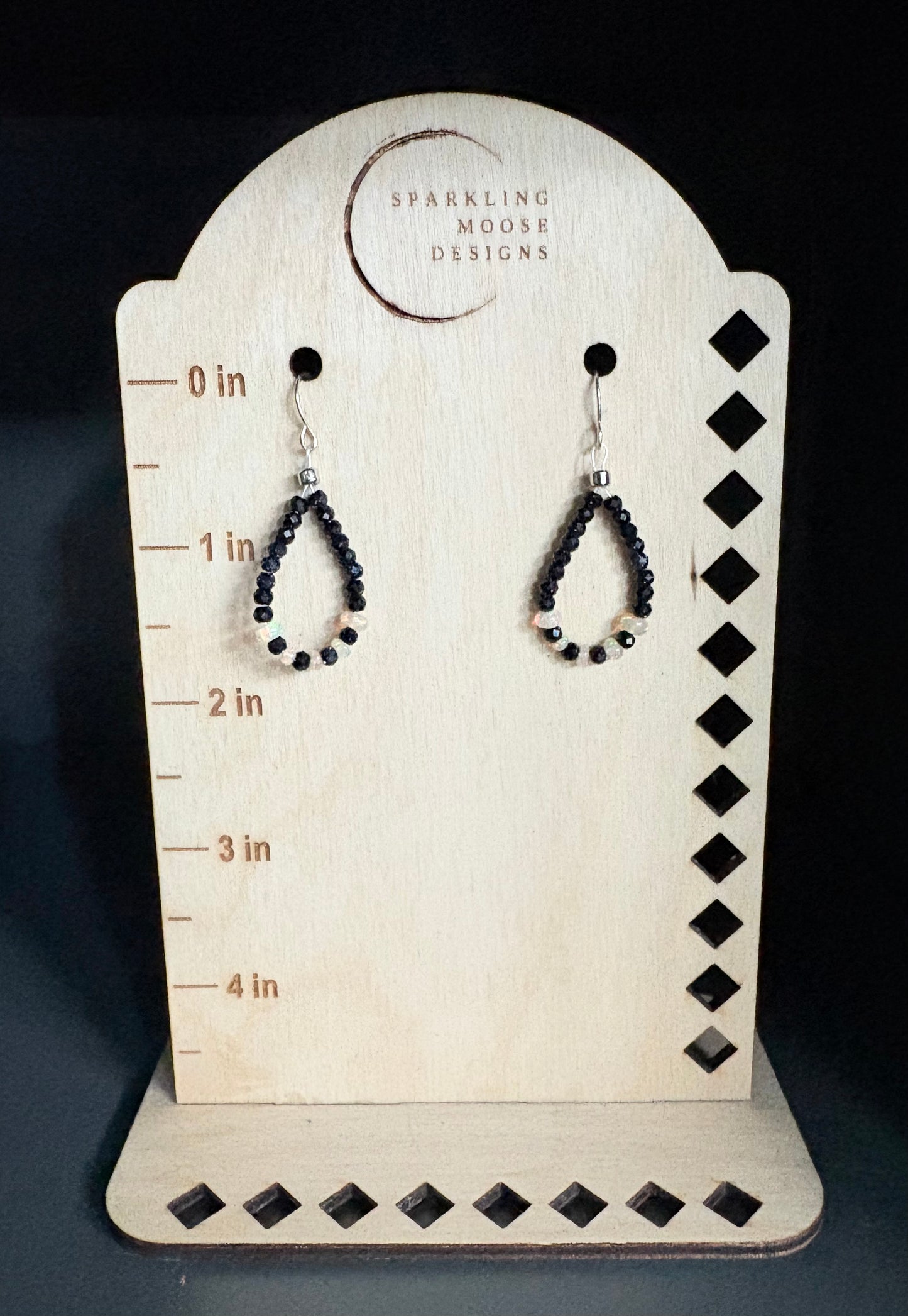 Ethiopian Opal Teardrop Hoop Earrings