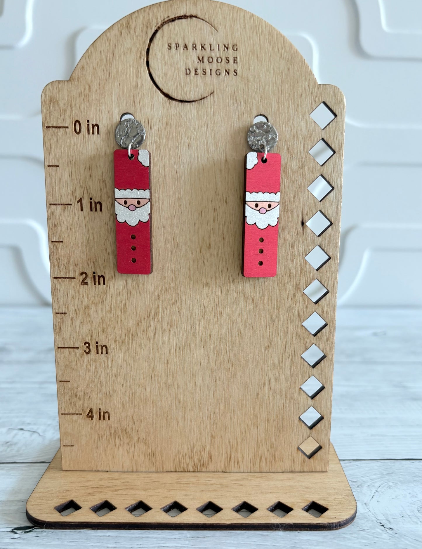 Santa Wood Earrings
