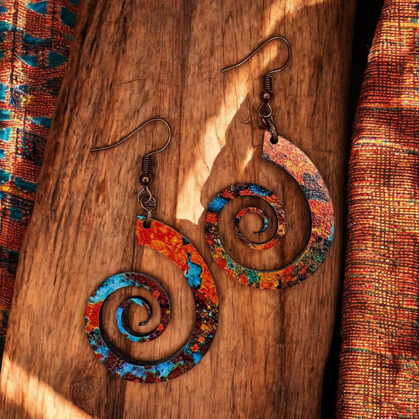 Aztec Pattern Mdf Wood Earrings