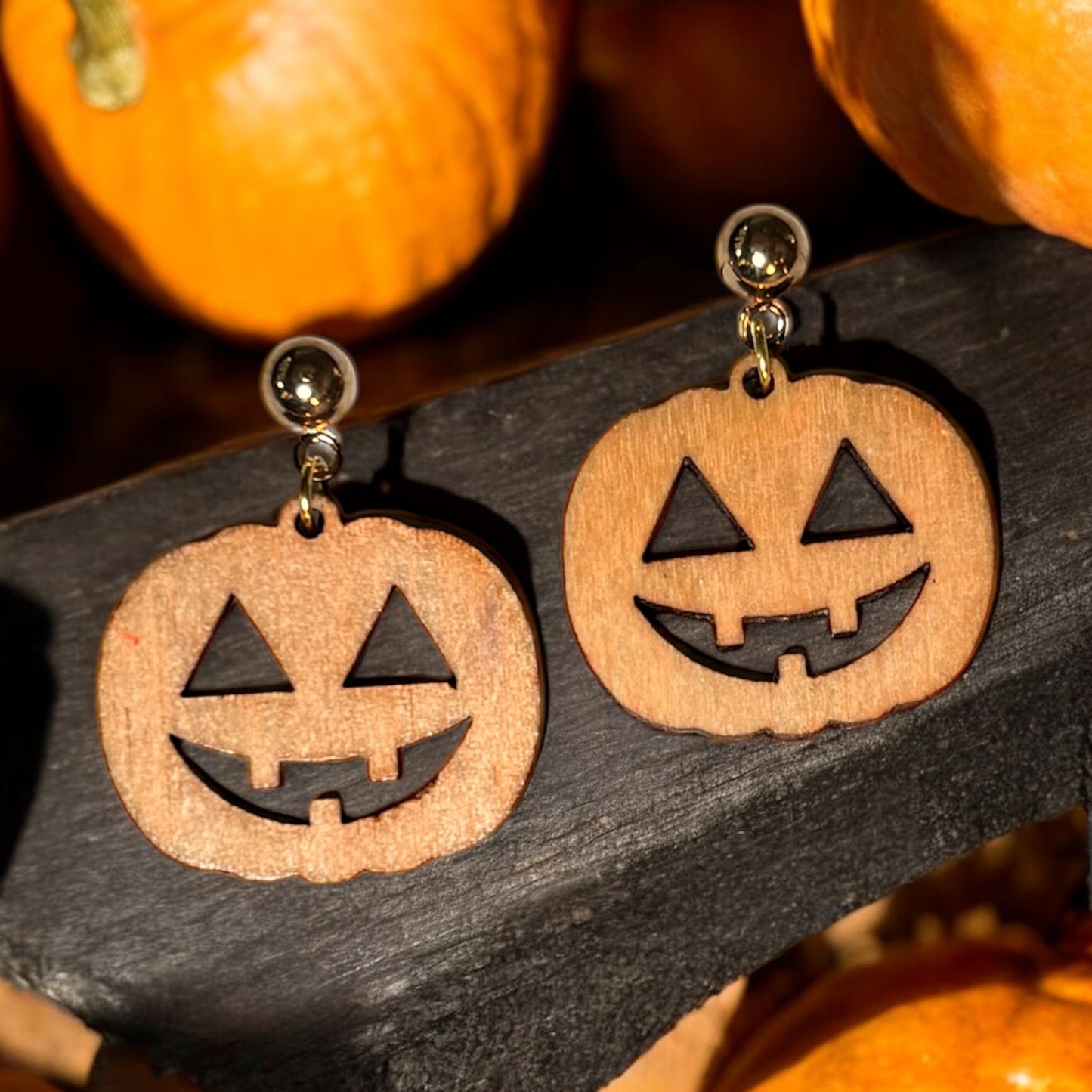 Pale Orange Jack O’ Lantern Earrings