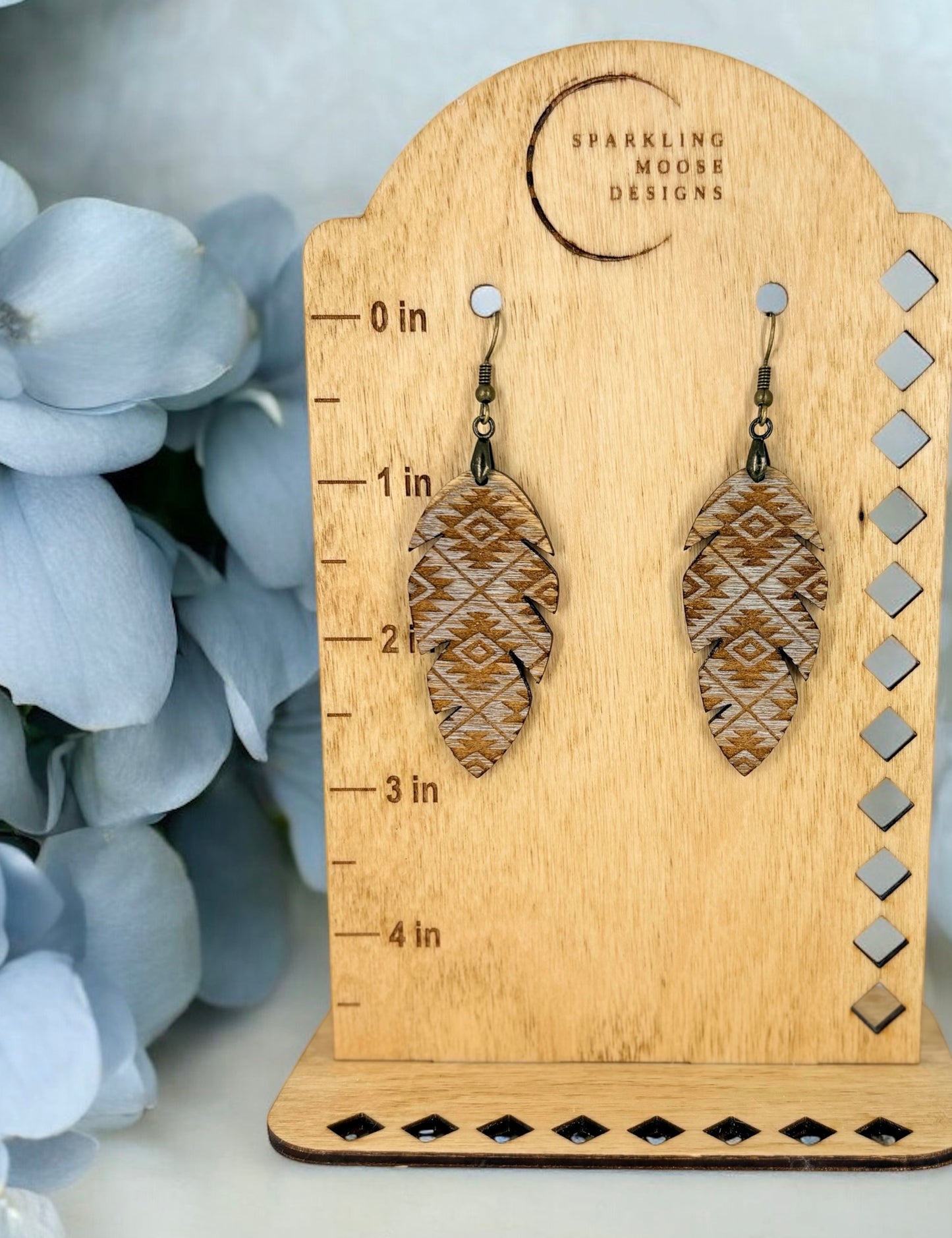 Aztec Wood Earrings
