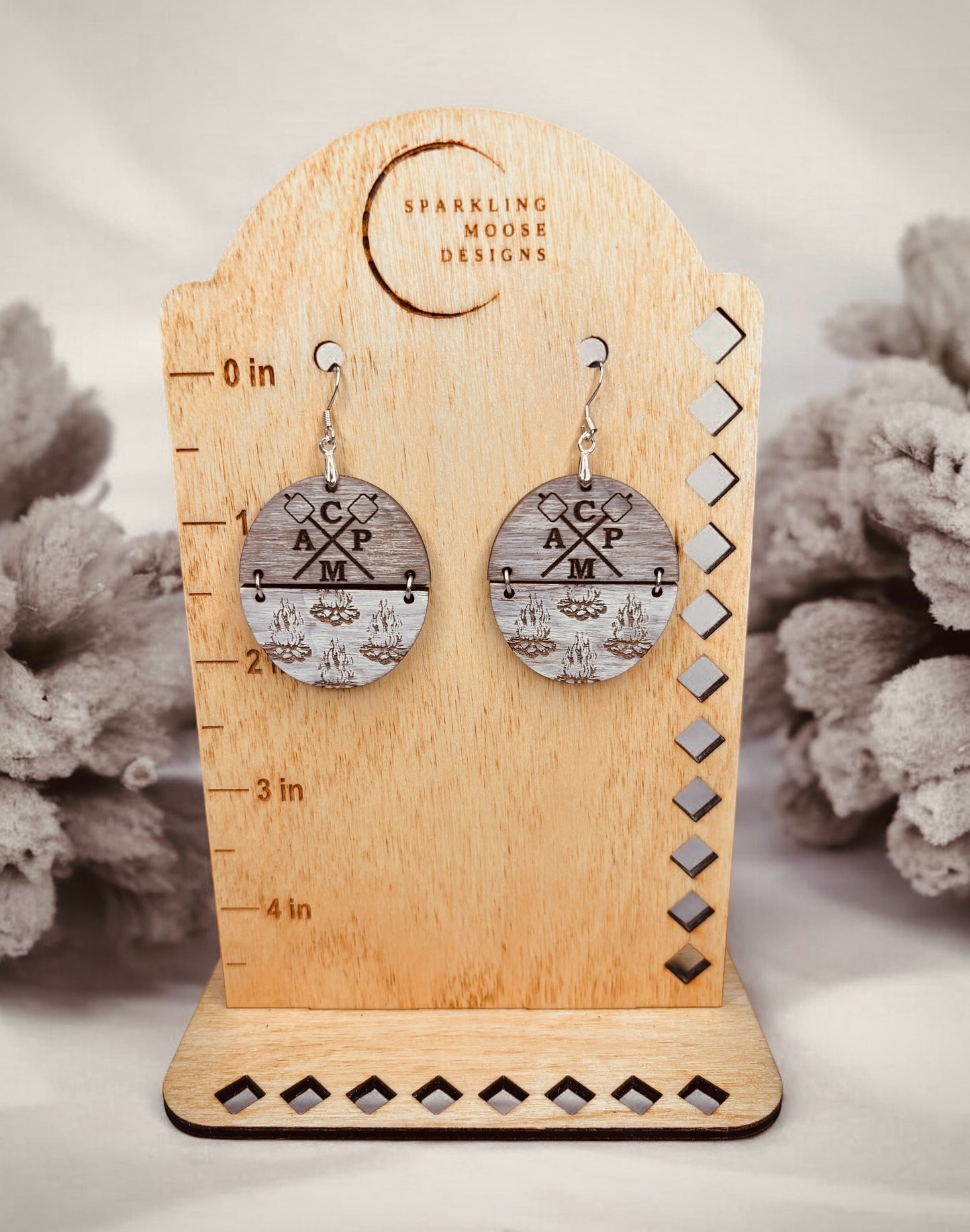 Camping Wood Earrings