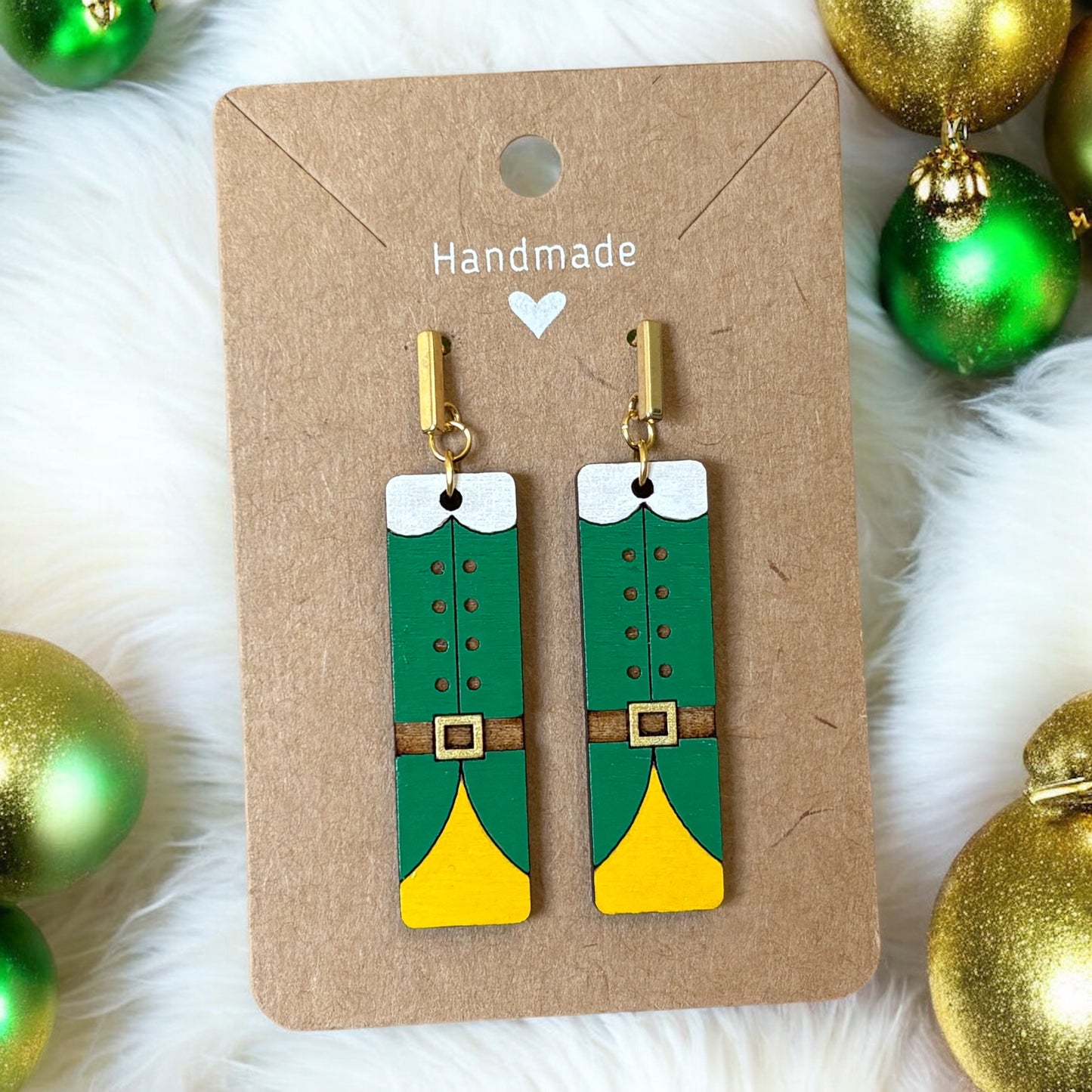 Elf Suit Wood Earrings