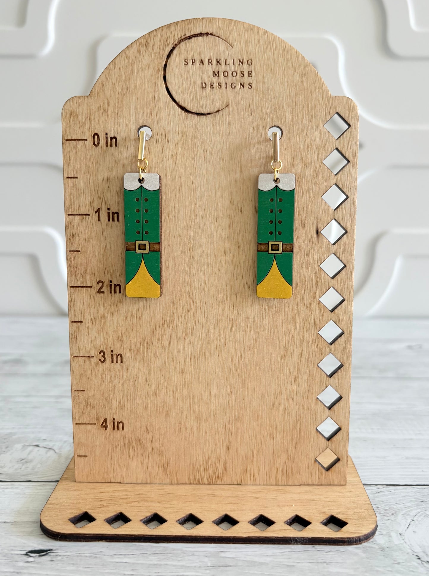 Elf Suit Wood Earrings