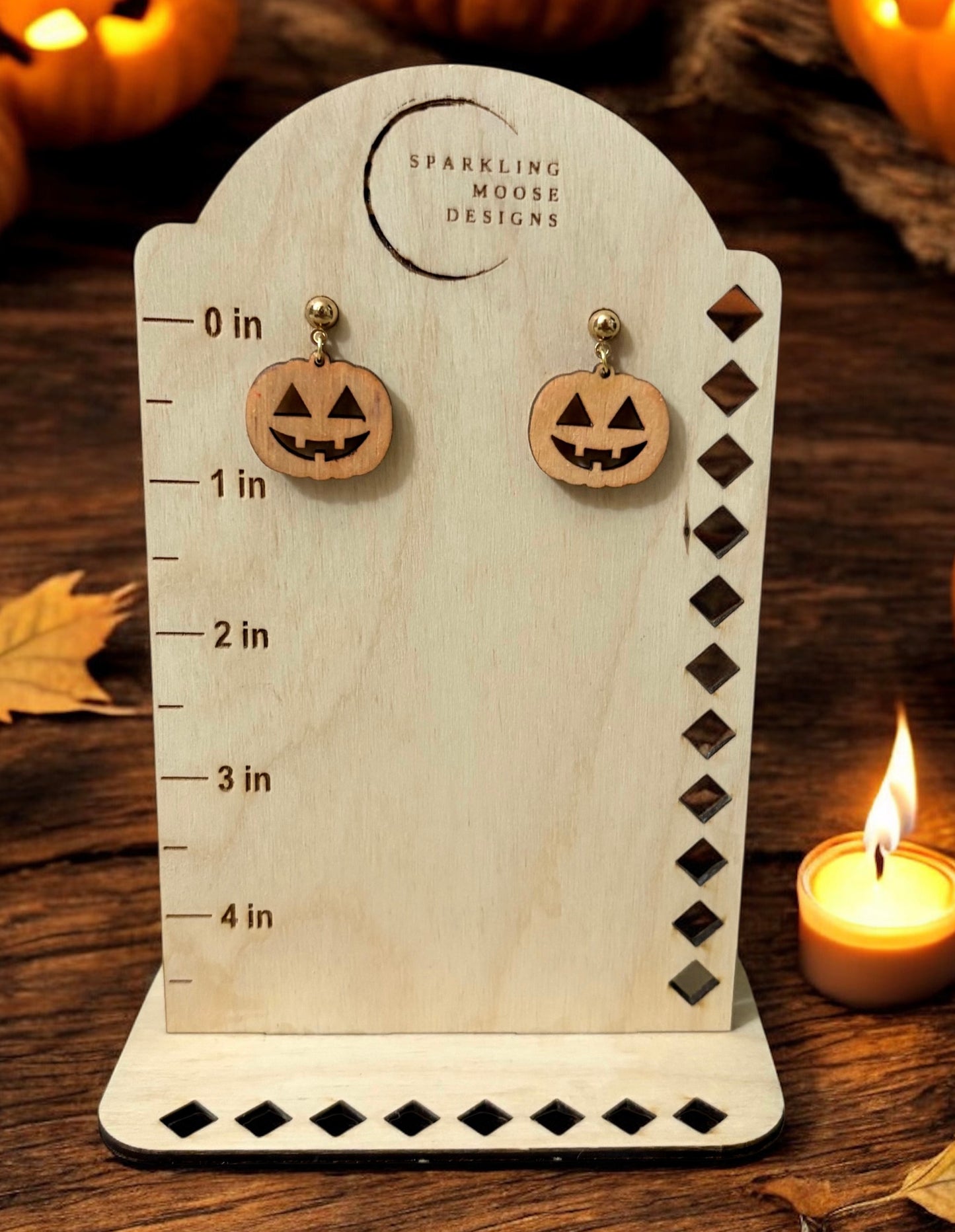 Pale Orange Jack O’ Lantern Earrings