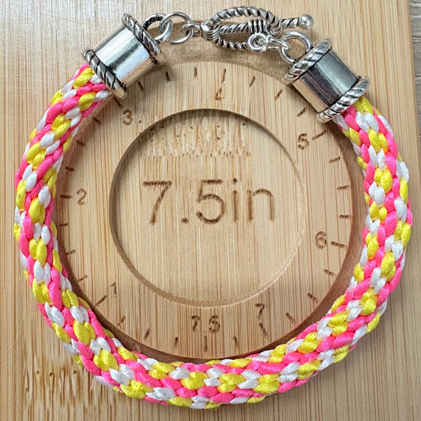 Neon Yellow & Pink Kumihimo Bracelet