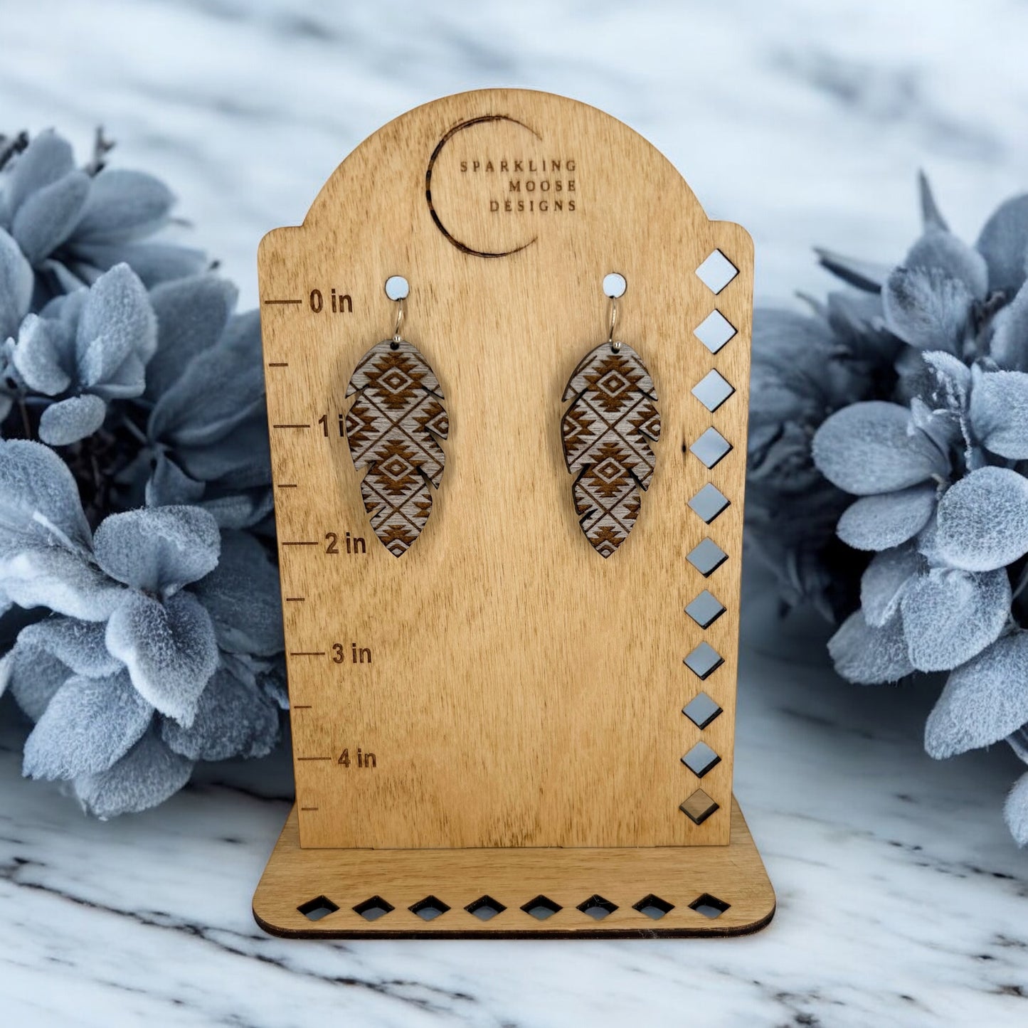 Aztec Wood Earrings