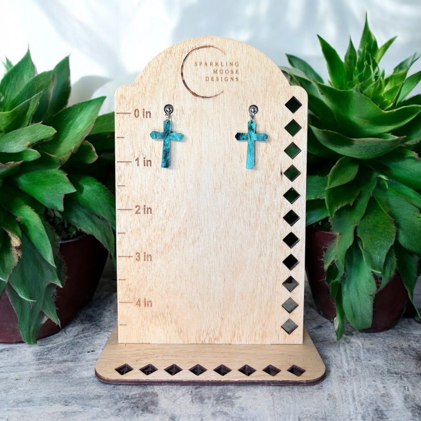 Cross Acrylic Earrings