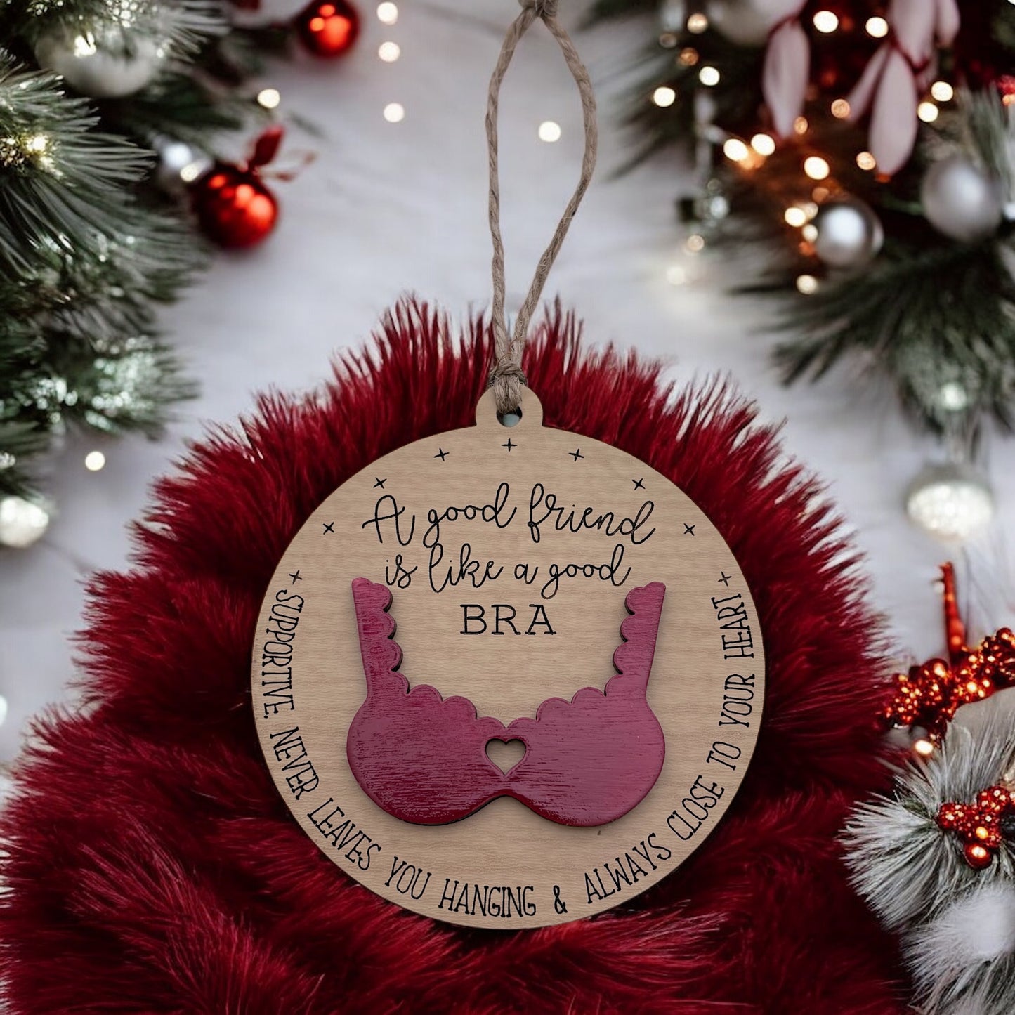 Good Friends Bra Ornament