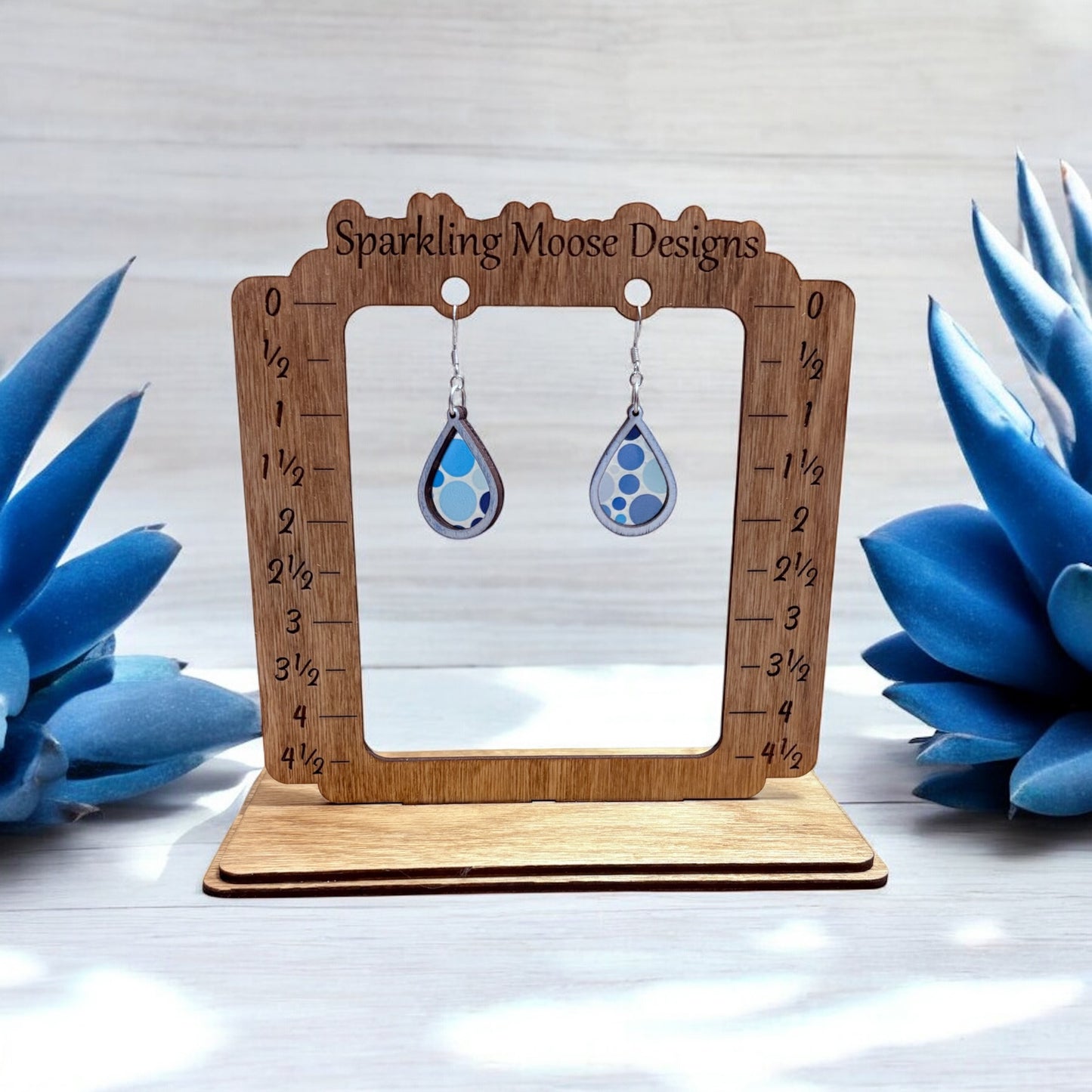Shades of Blue Polka Dot Earrings