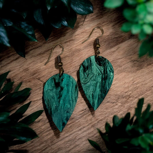 Green Acrylic Earrings