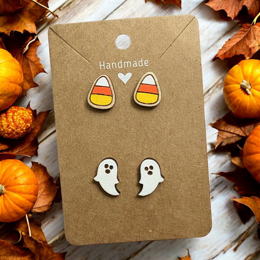 Candy Corn & Ghost Stud Earrings