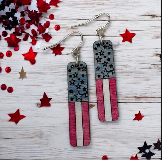 American Flag Bar Earrings