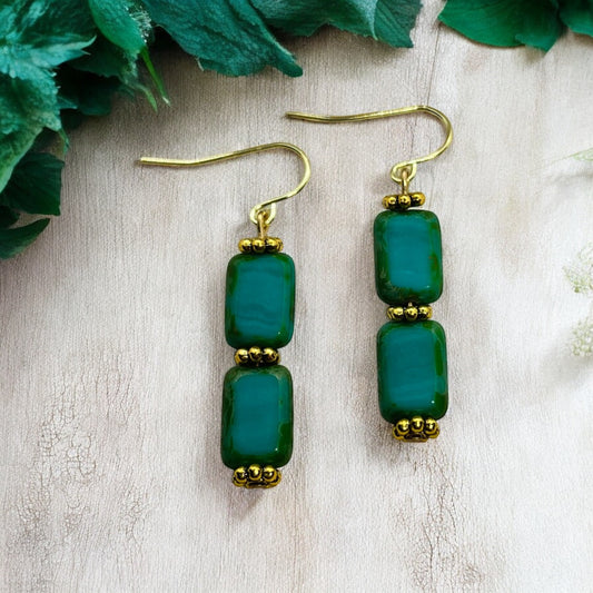 Distressed Green Earrings
