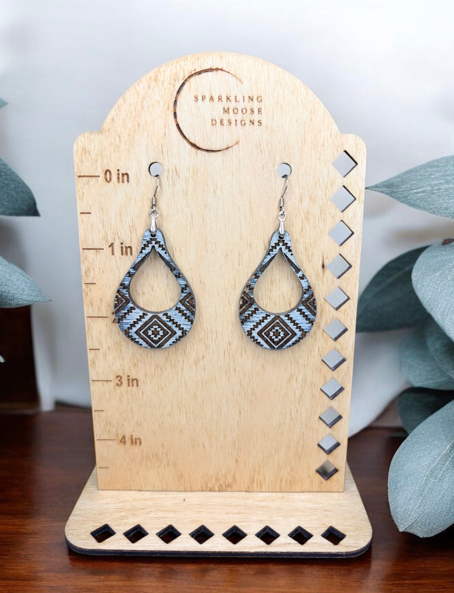 Aztec Wood Earrings