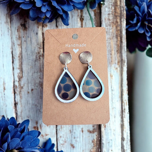 Shades of Blue Polka Dot Earrings