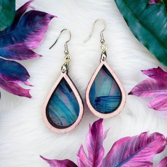 Tropical Leaves Teardrop Earrings