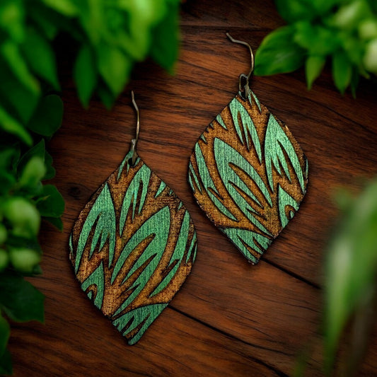 Leaf Wood Earrings