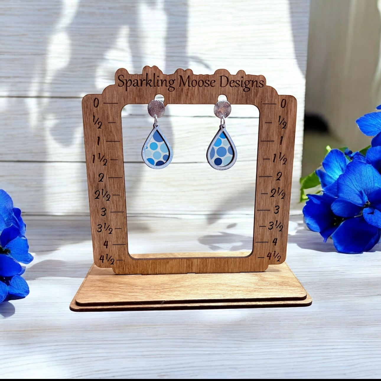 Shades of Blue Polka Dot Earrings