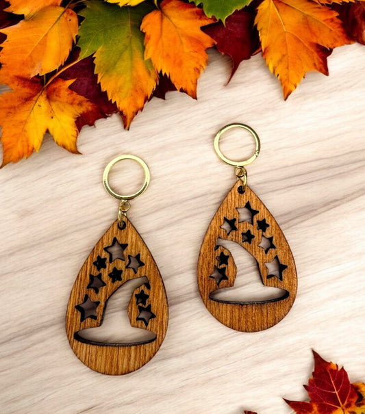 Witch Hat & Stars Teardrop Earrings