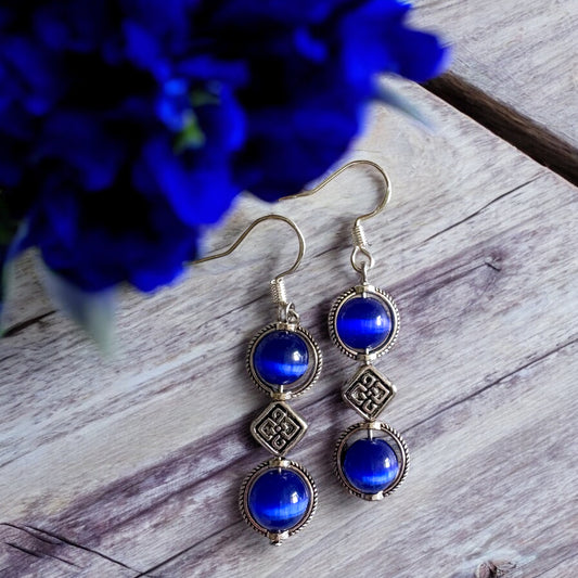 Blue Cat’s Eye Earrings
