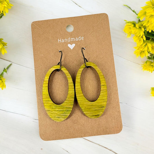 Yellow Wood Earrings