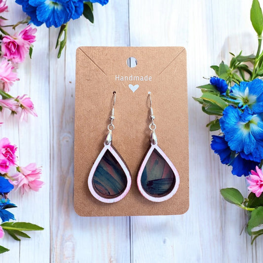 Tropical Leaves Teardrop Earrings