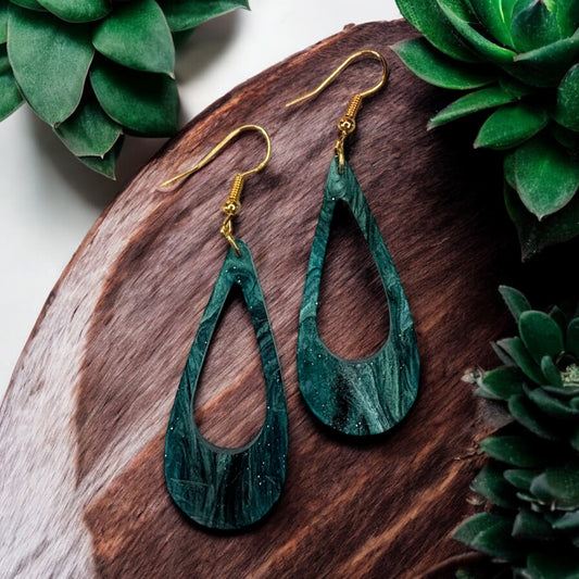 Green Acrylic Earrings