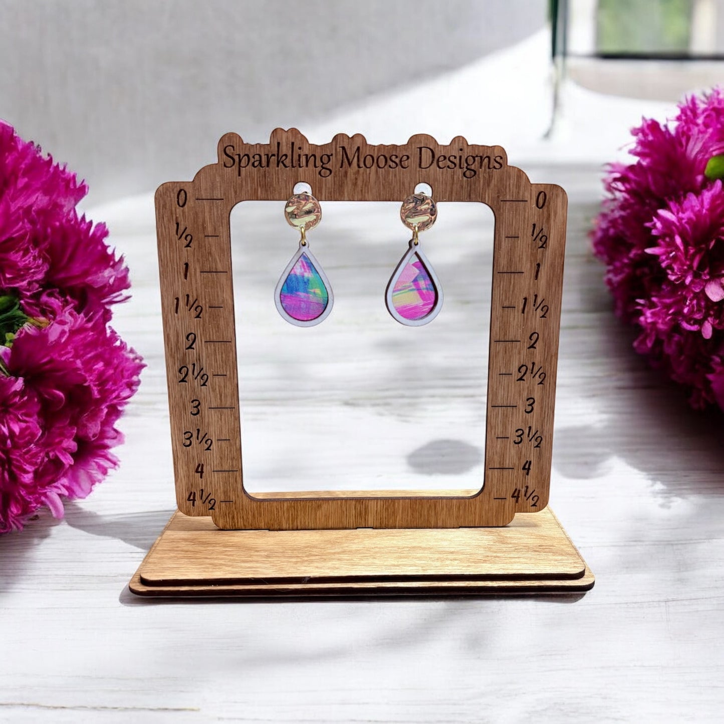 Multicolor Acrylic with Gold Studs