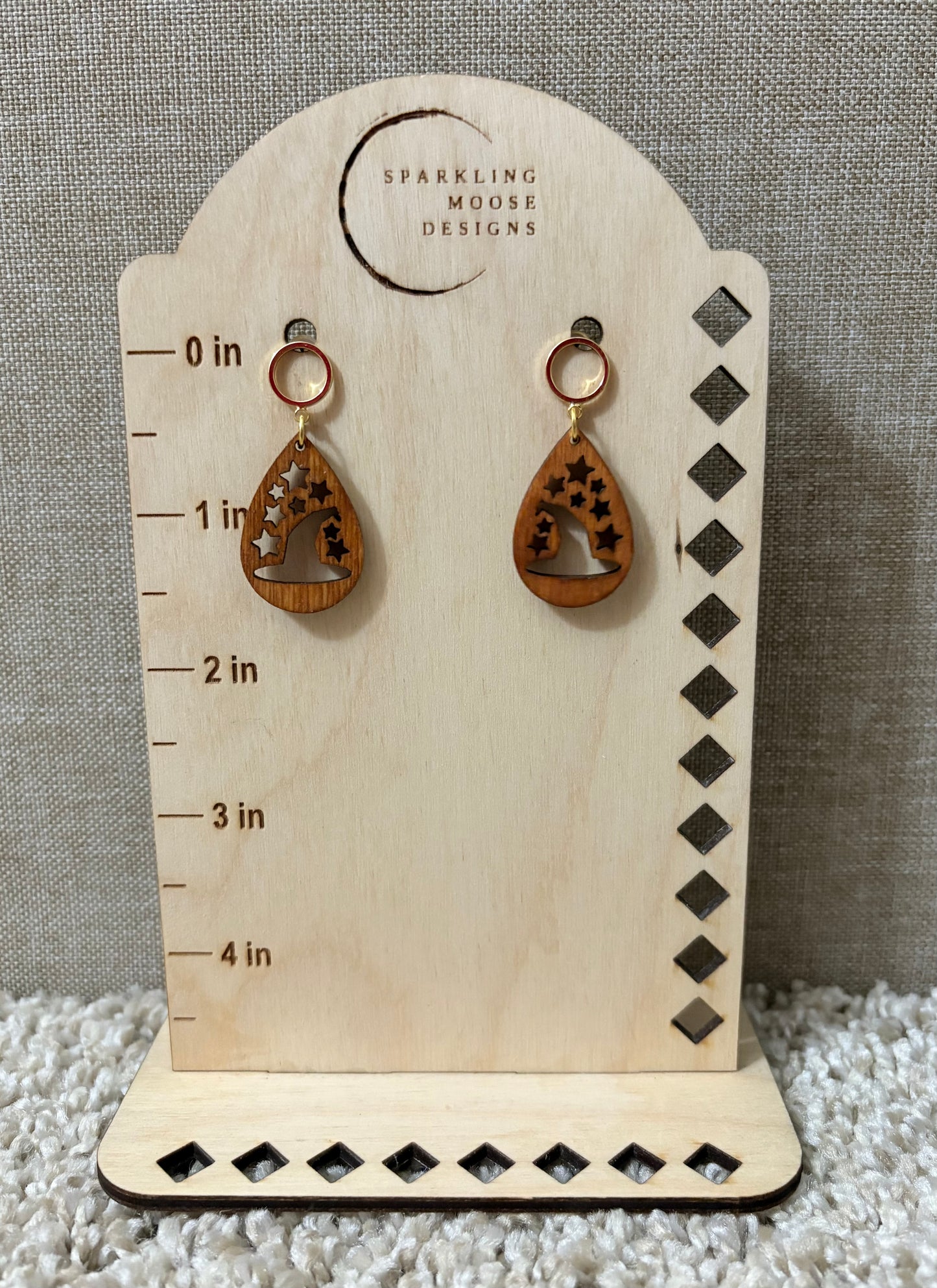 Witch Hat & Stars Teardrop Earrings