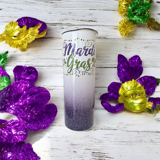Mardi Gras Sublimation Tumbler