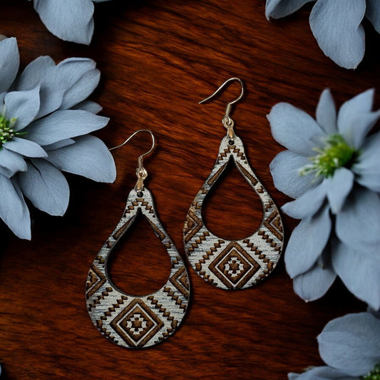 Aztec Wood Earrings