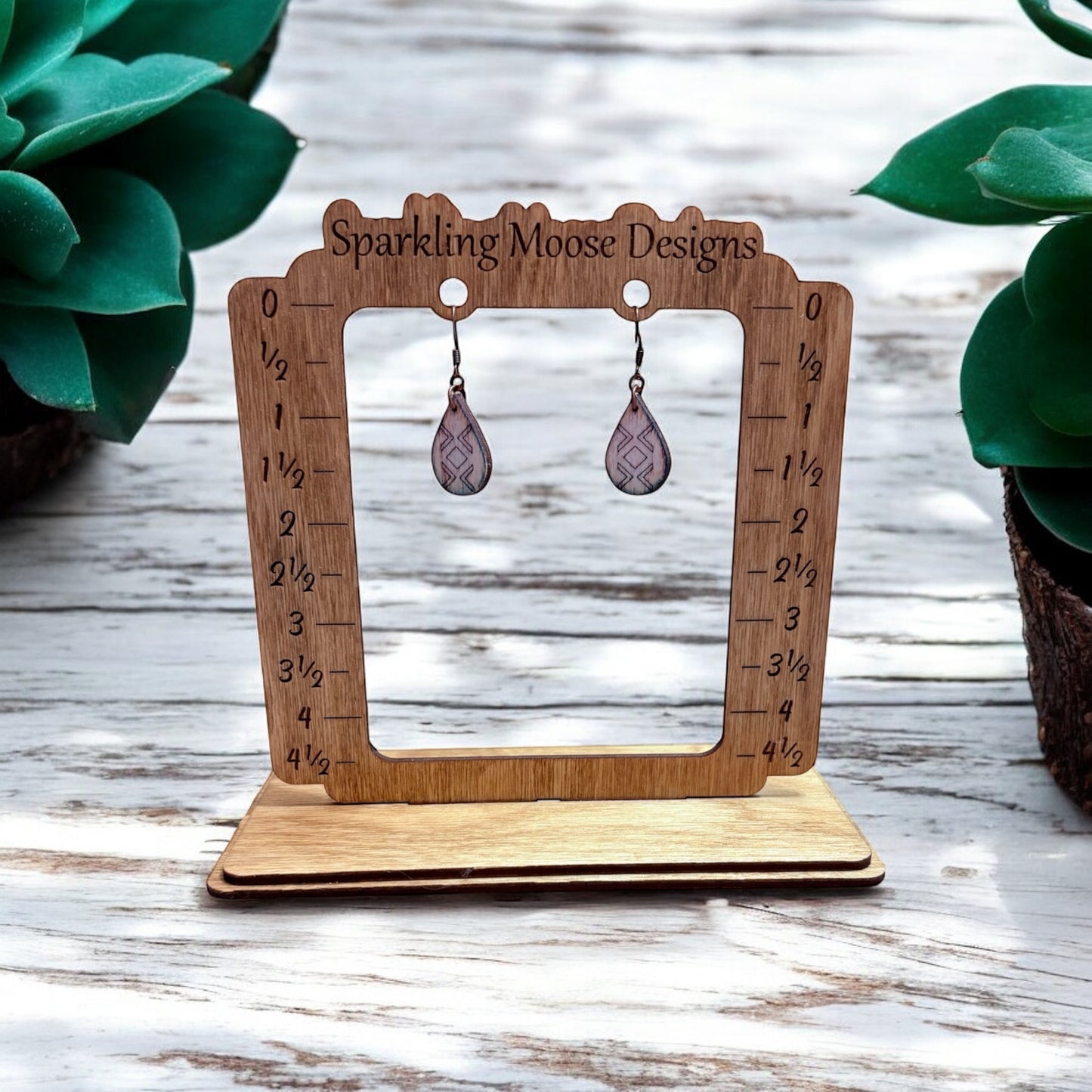 Teal & Brown Distressed Earrings