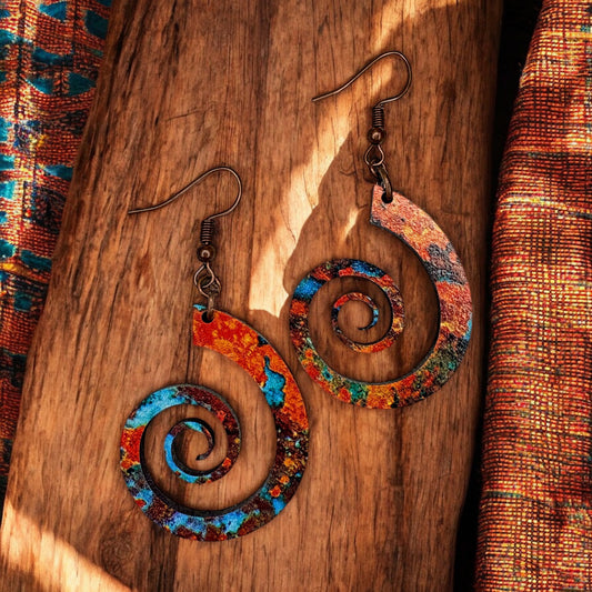 Aztec Pattern Mdf Wood Earrings