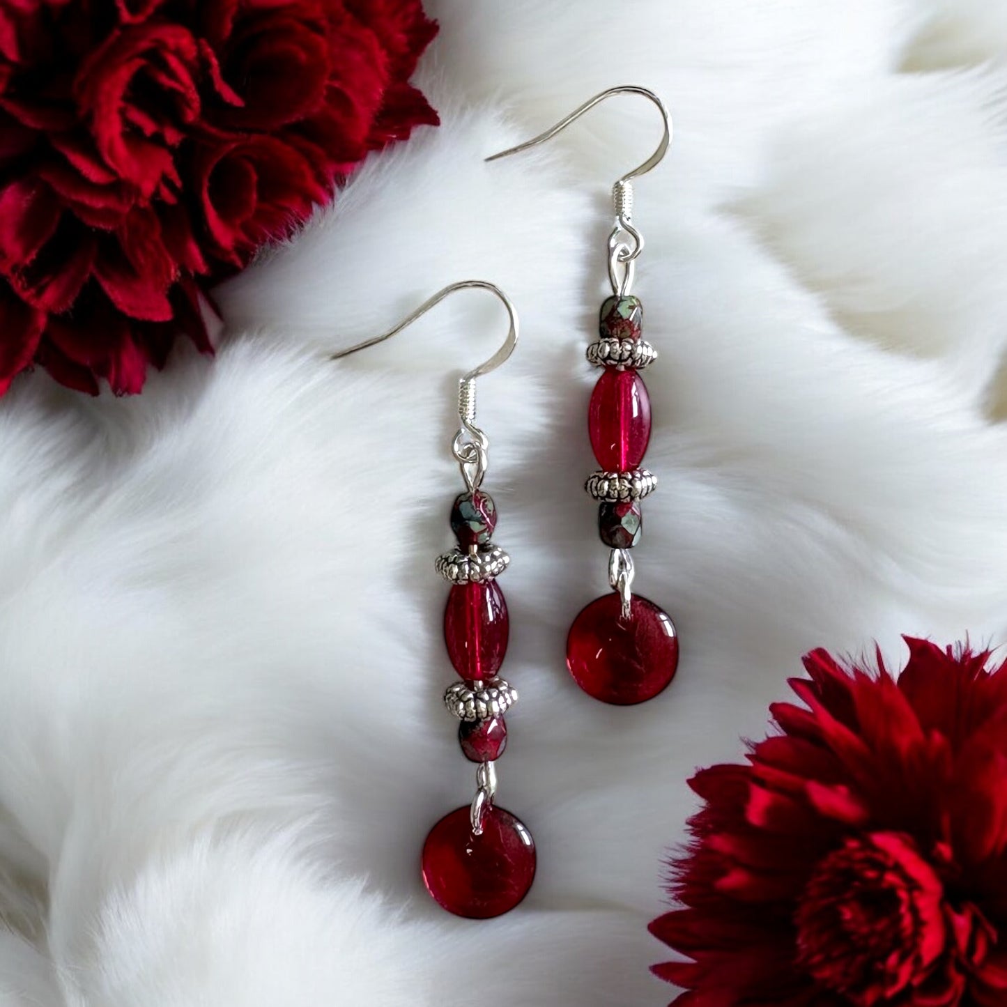 Red Dangle Earrings