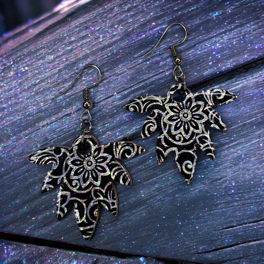 Wood w/ Foil Earrings