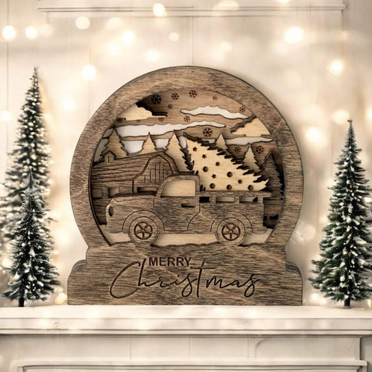 Little Truck Christmas Tree Shelf Sitter