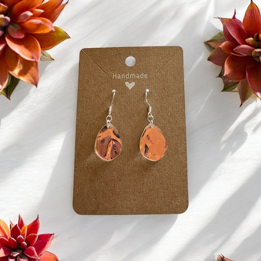 Iridescent Acrylic Teardrop Earrings w/ Hooks