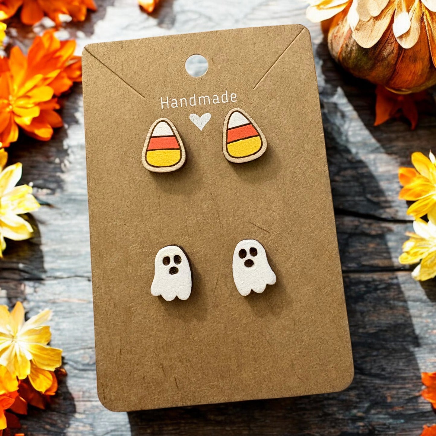 Candy Corn & Ghost Stud Earrings