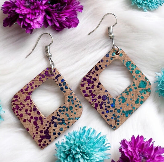 Speckled Color Cork Earrings