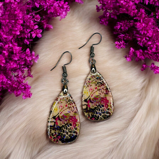 Wood w/ Foil Earrings