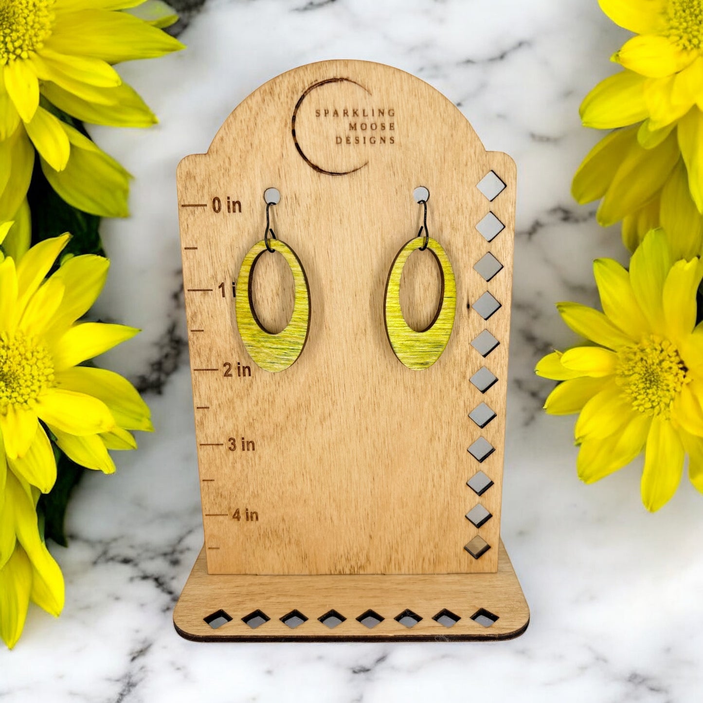 Yellow Wood Earrings