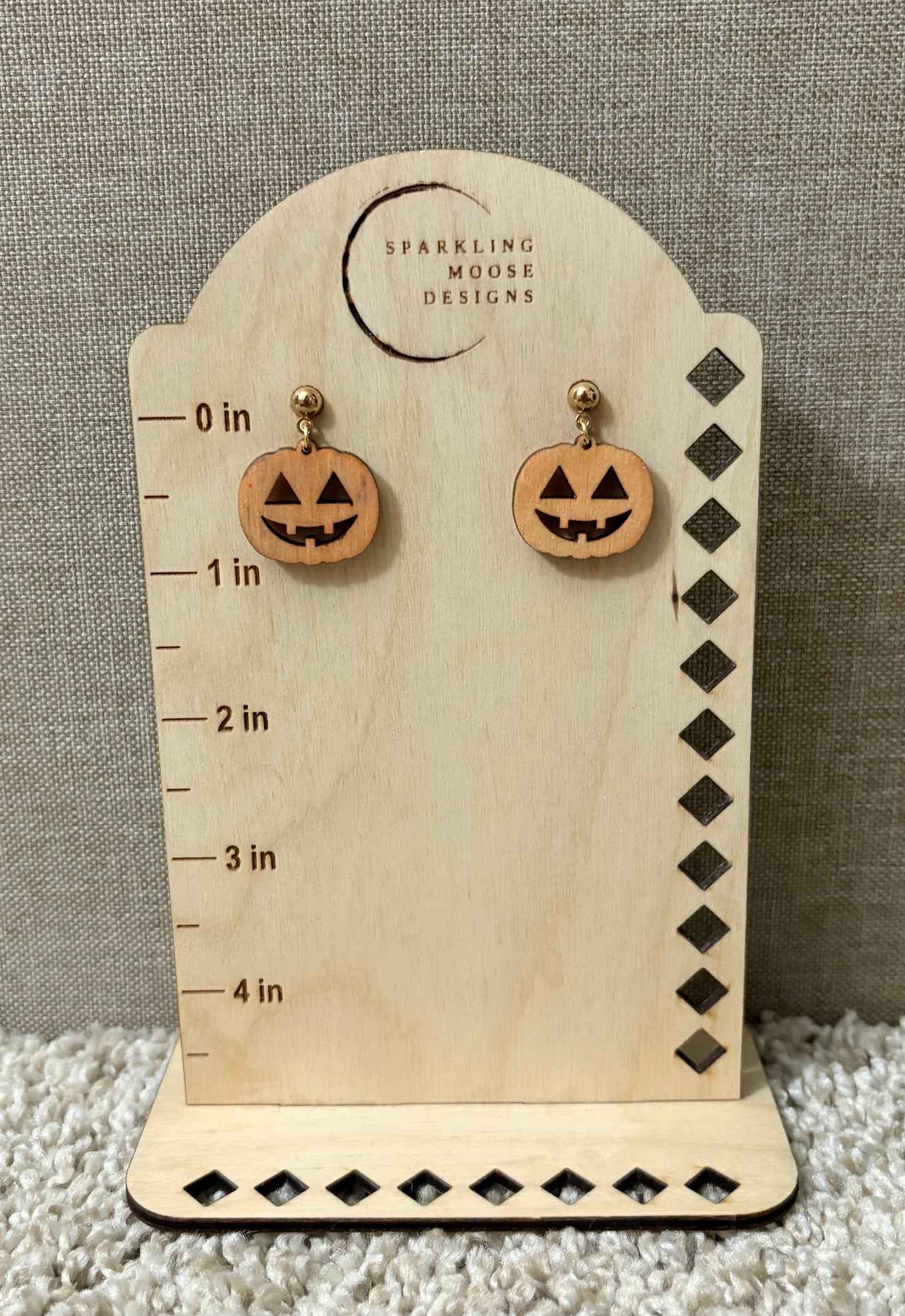 Pale Orange Jack O’ Lantern Earrings