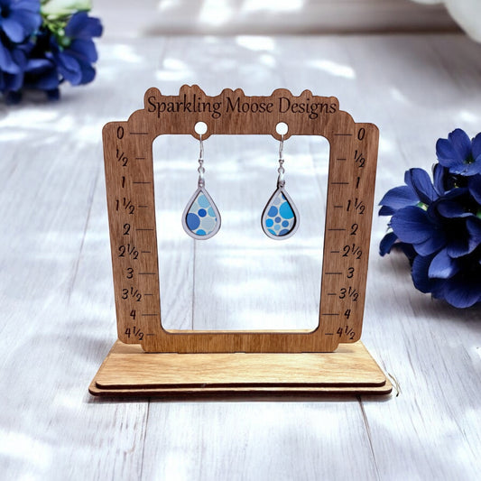 Shades of Blue Polka Dot Earrings