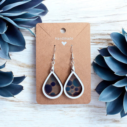 Shades of Blue Polka Dot Earrings