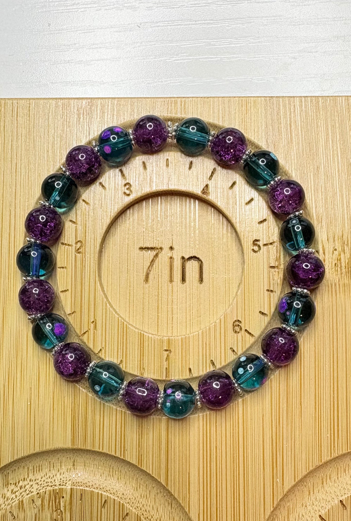 Purple & Sea Blue Elastic Bracelet