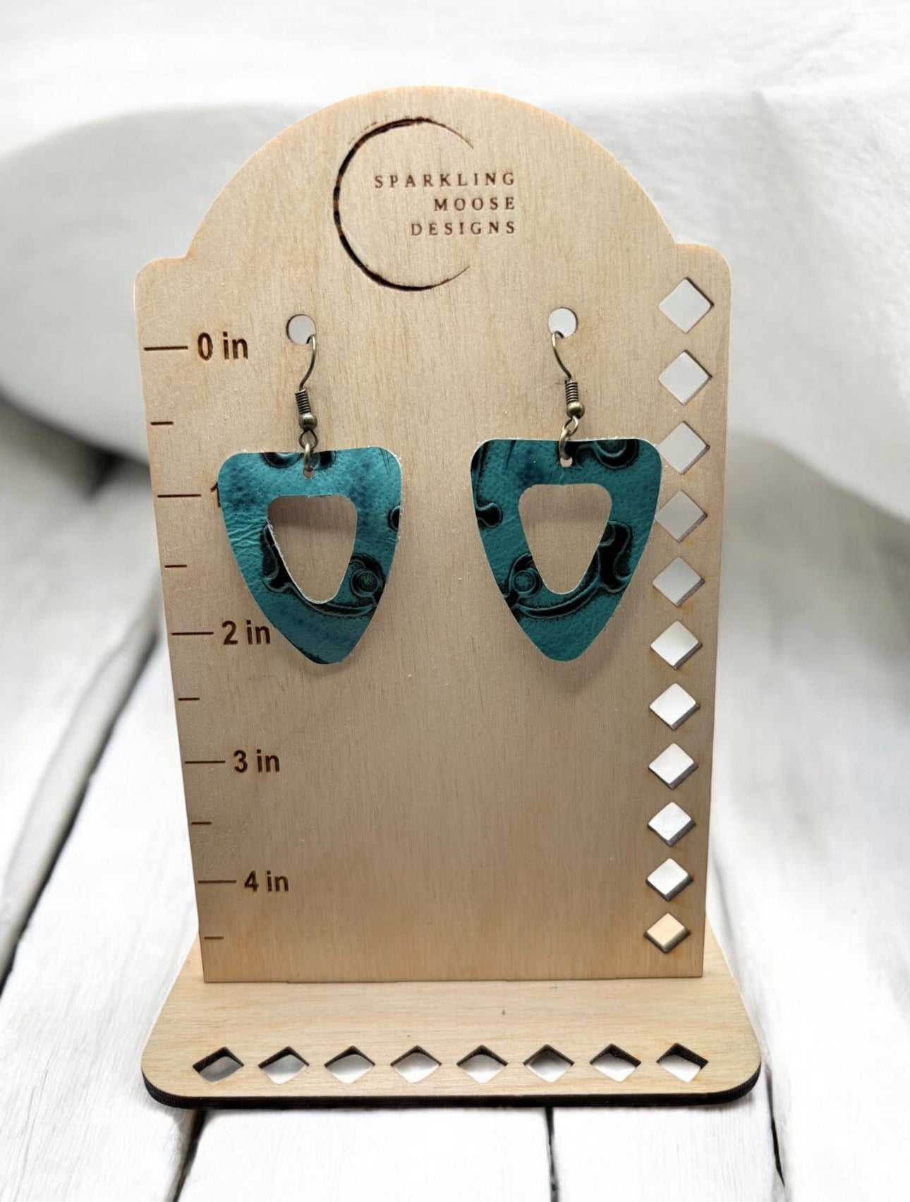 Embossed Leather Earrings
